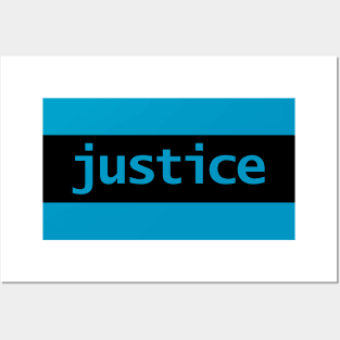 Minimal Typography Justice Black Stripe Posters and Art